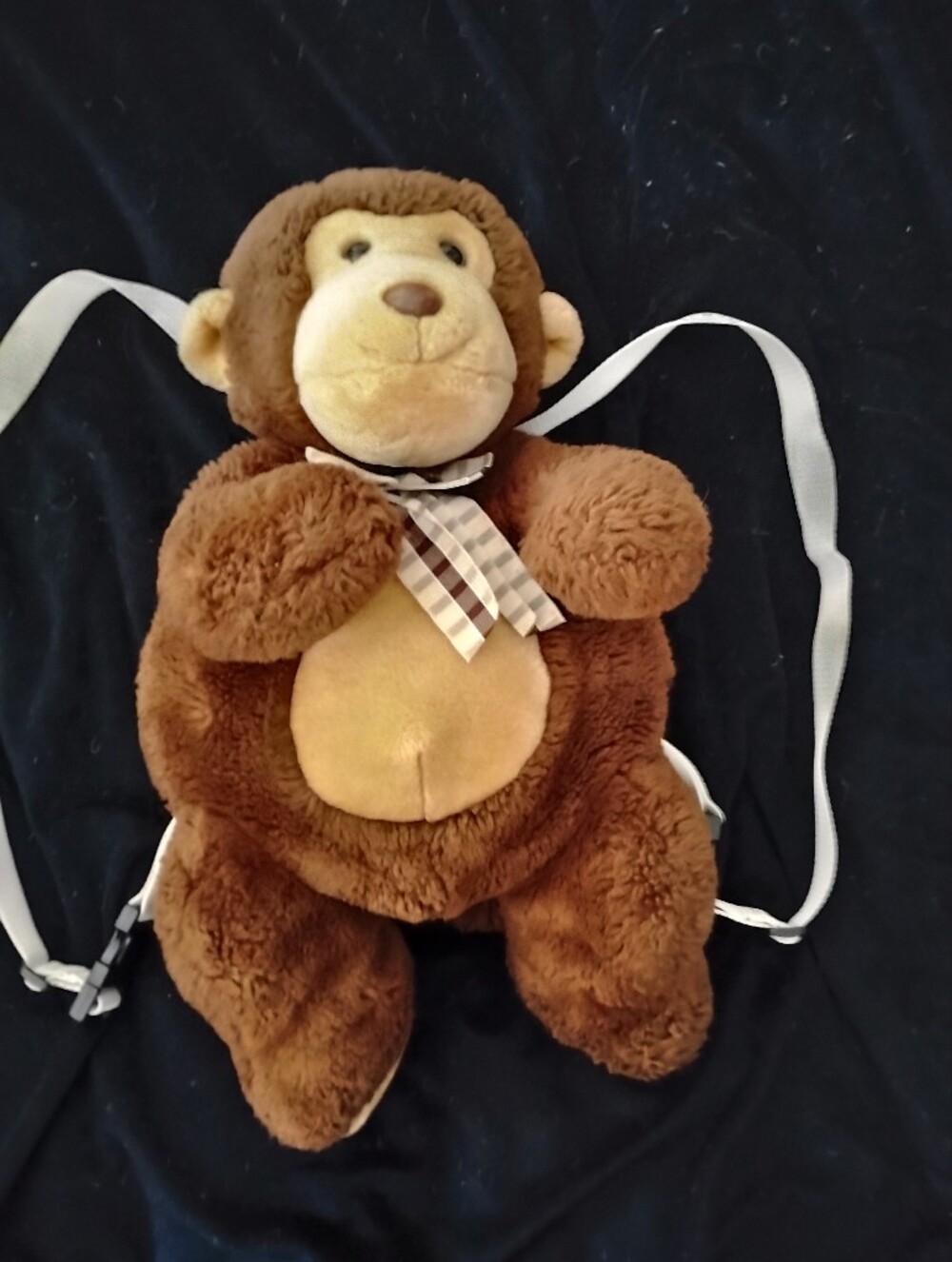 Brown Plush Bear Kids Backpack with Ribbon